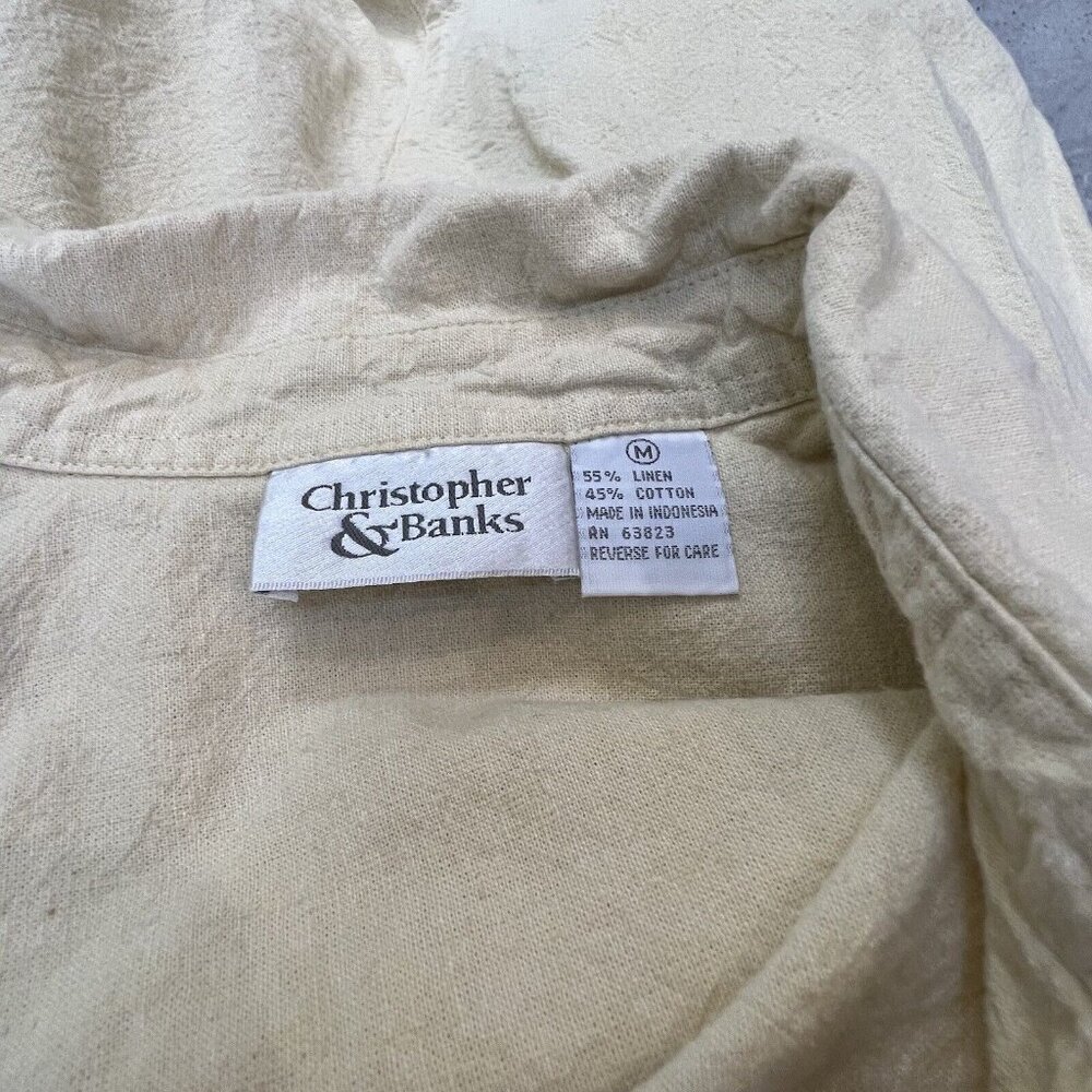 Christopher & Banks Yellow Sleeveless Linen Blend Dress Women's Size Medium M - Picture 4 of 5